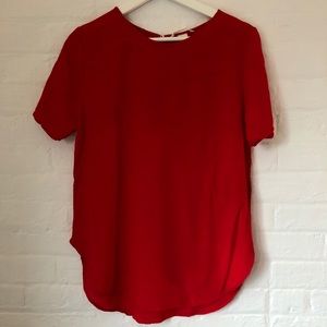 Red silky H&M top